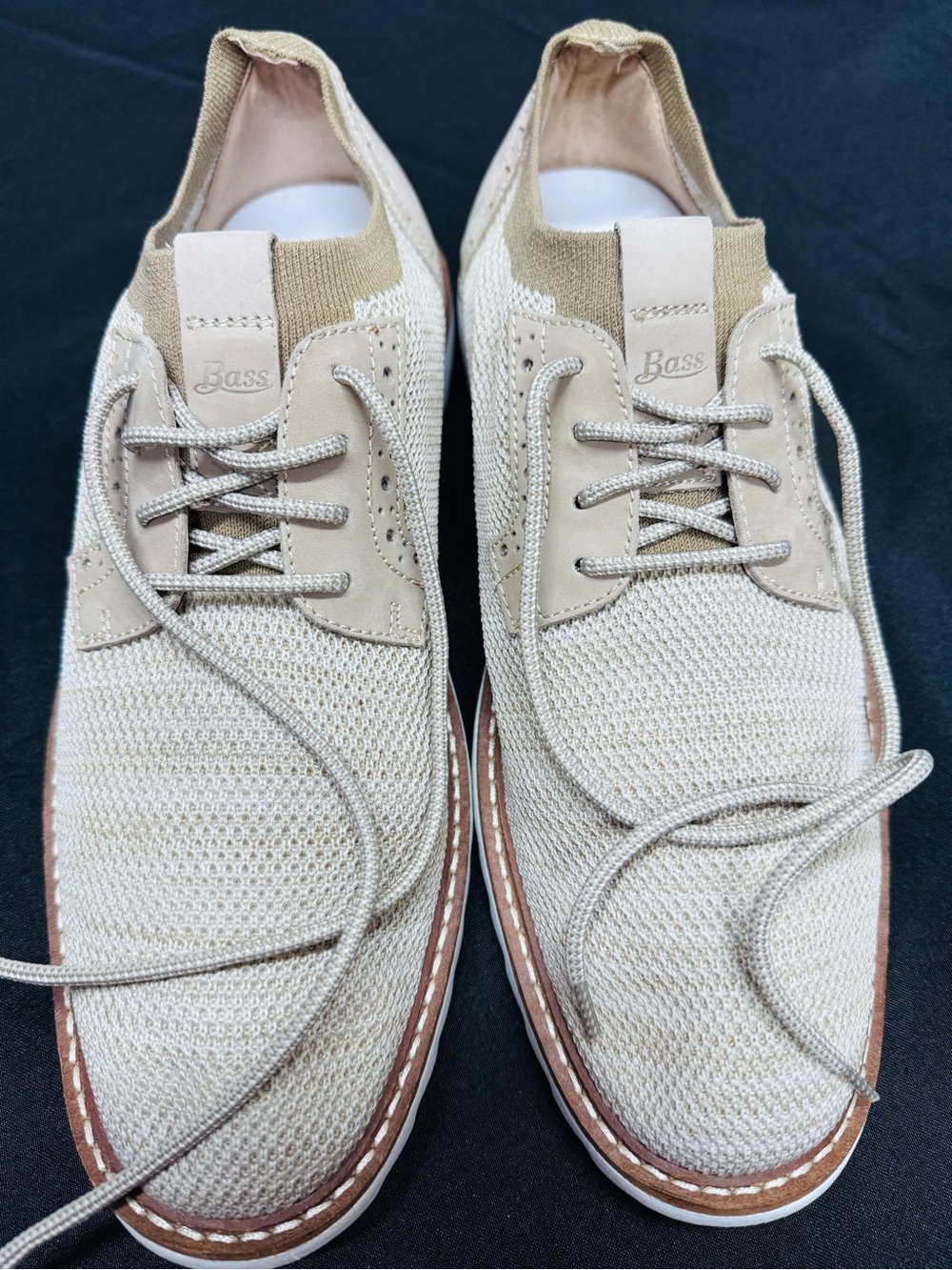 Bass Men’s Beige Knit Derby Oxfords